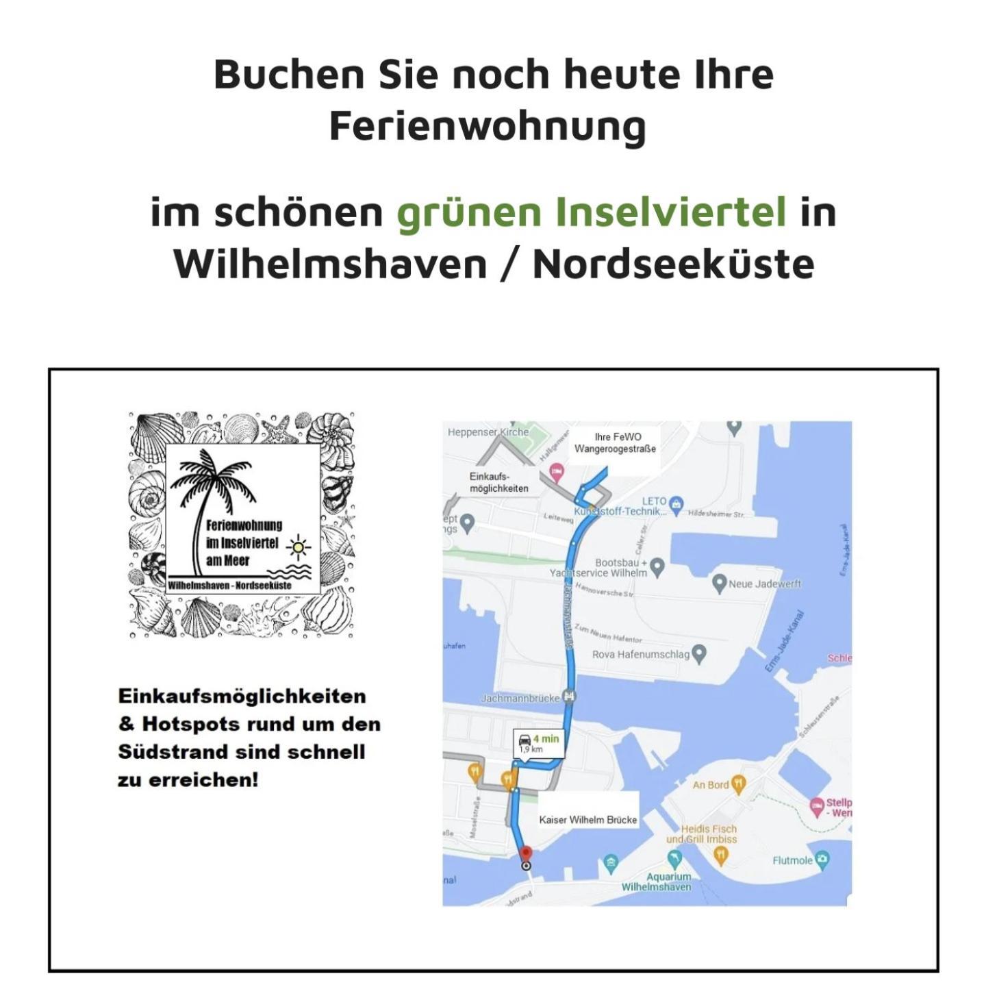 Ferienwohnung Apartment Wilhelmshaven Inselviertel In Bester Lage - Selbstaendiger Check In Moeglich Luaran gambar